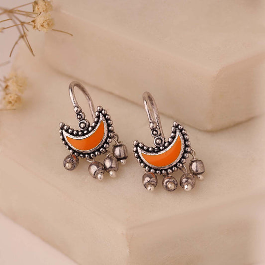 YADEEP Amber Crescent Bugadi Earrings