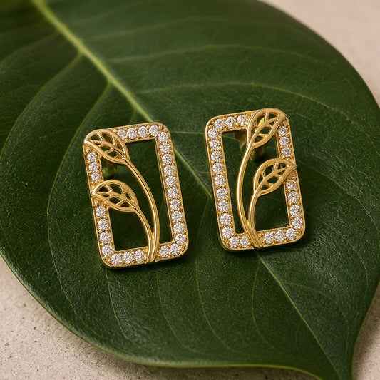 YADEEP Botanical Frame Stud Earrings