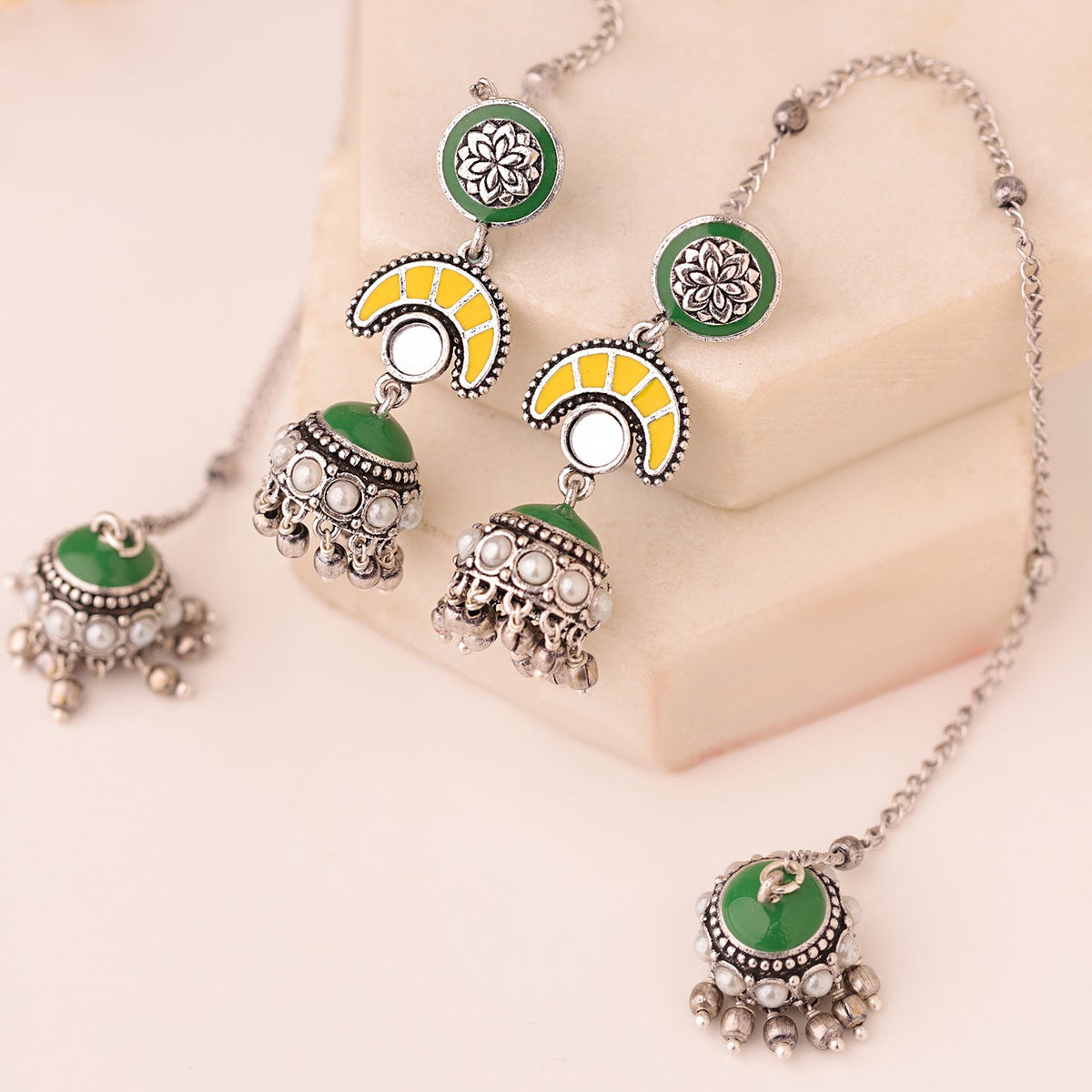 YADEEP Chandbali Tassel Drop Earrings