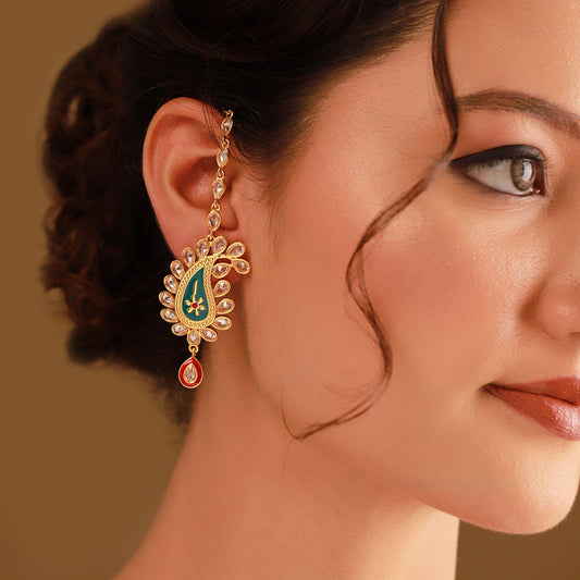 YADEEP Emerald Floral Earrings