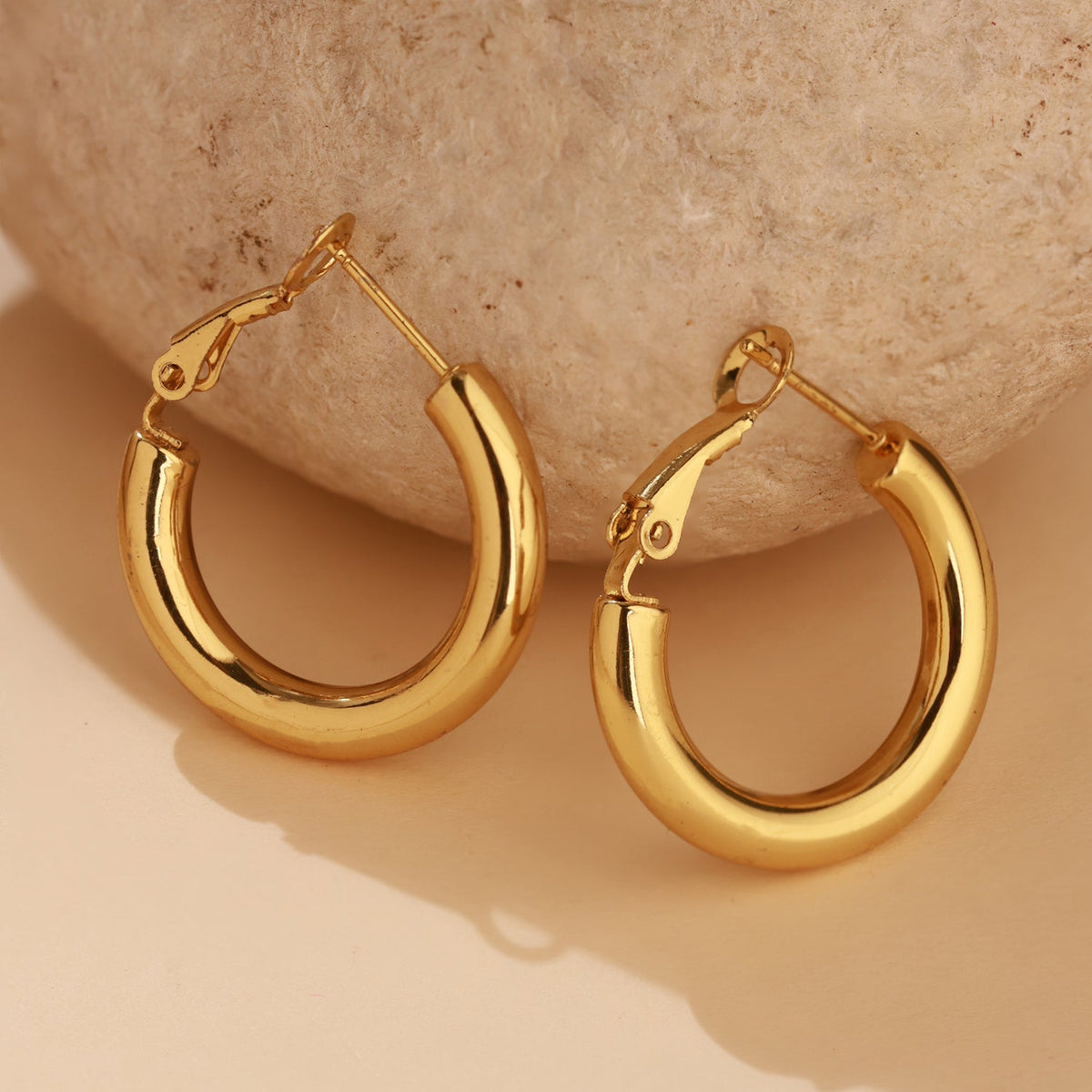 YADEEP Golden Glow Hoops Earrings