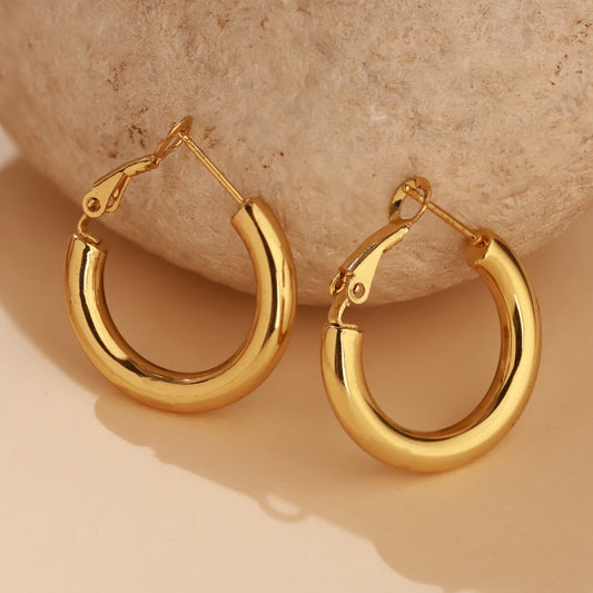YADEEP Golden Glow Hoops Earrings