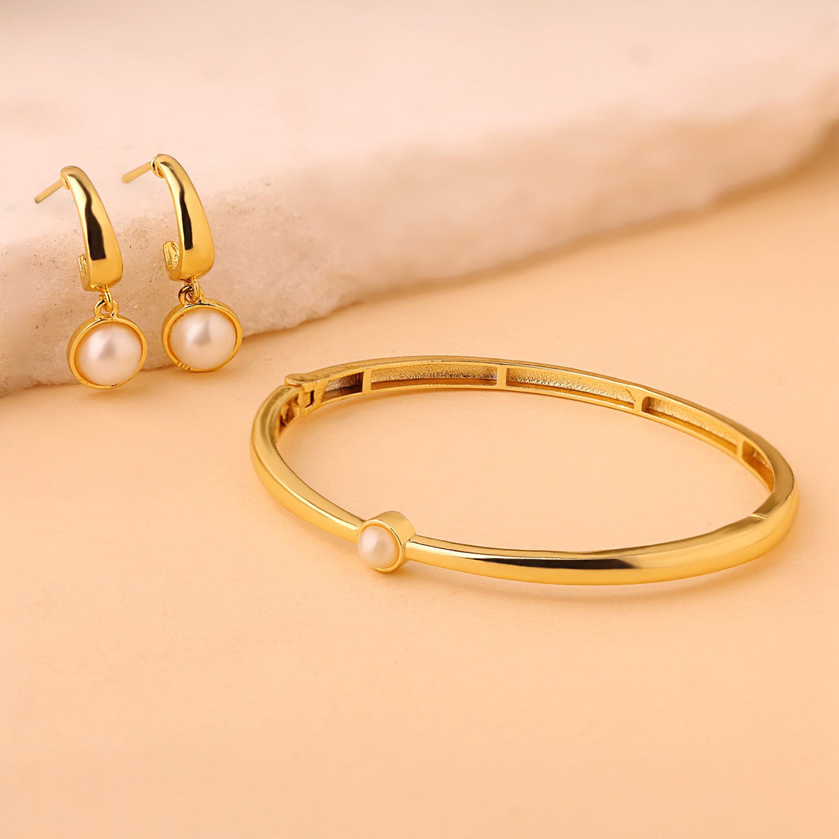 YADEEP Golden Pearl Harmony Jewellery Gift Combo