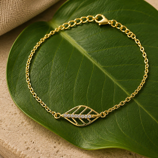 YADEEP Leaf Link Bracelet