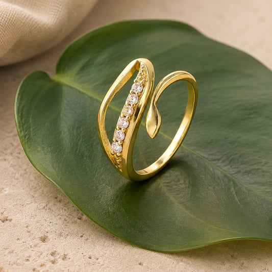 YADEEP Open Leaf Ring