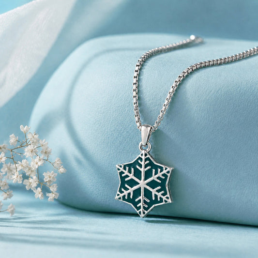 YADEEP Snowflake Enamel Pendant
